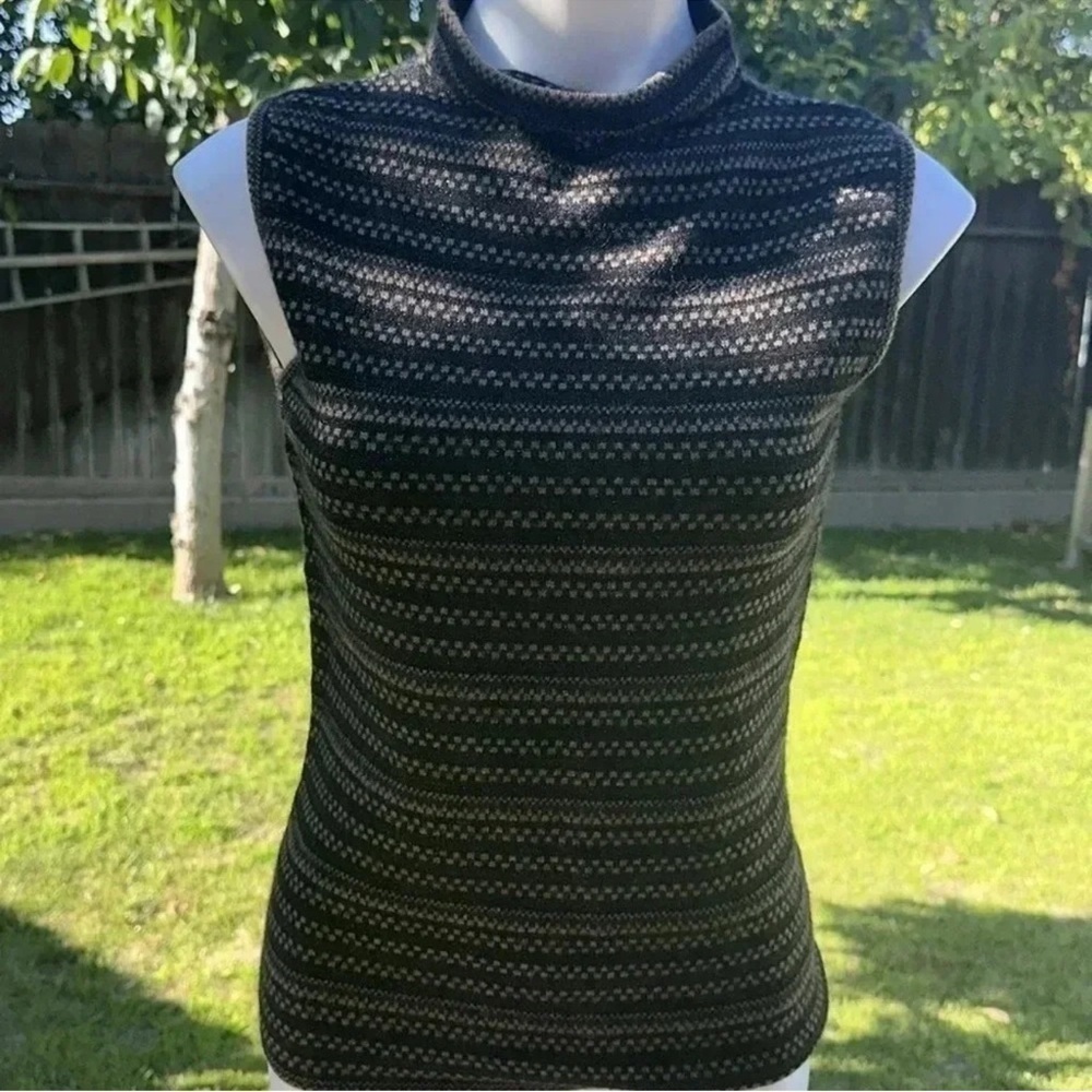 CLASSIQUES ENTIER Sleeveless Mock Sweater Cashmere Brown Size S